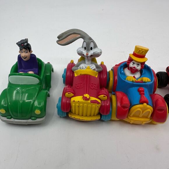 Vintage 1980’-90’s McDonald's Happy Meal Toys Mini Vehicles Characters 7 Pcs Set - Picture 2 of 6